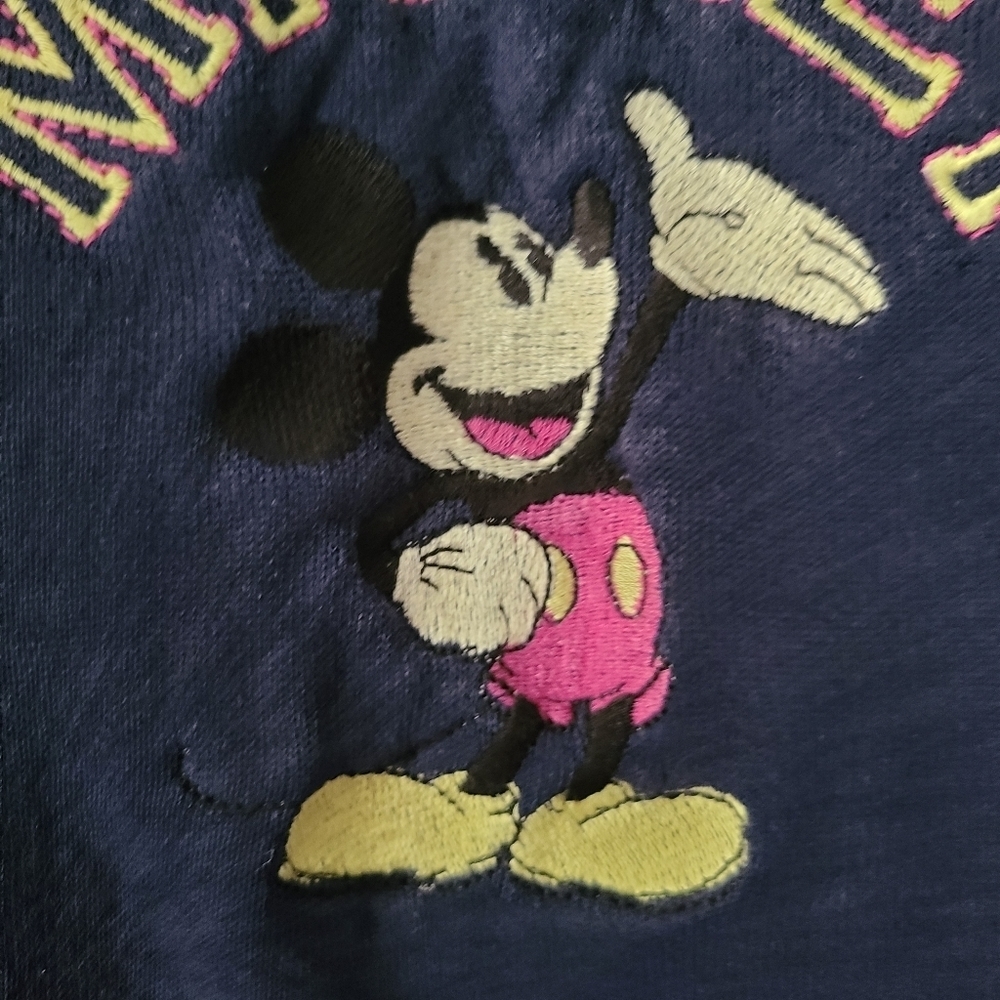 Mickey & Co Vintage Sweatshirt Navy Blue Embroidered Size XL - Picture 3 of 5